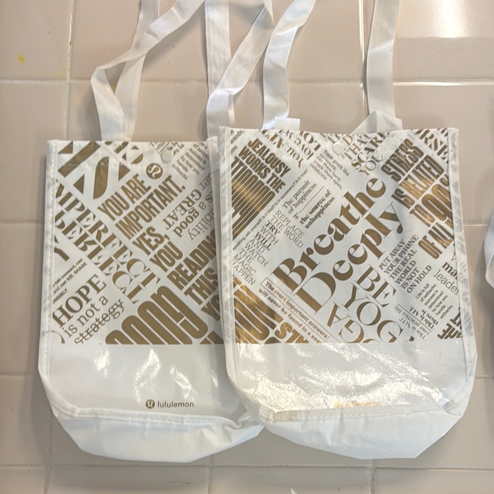 Lululemon White and Gold Tote Bags - Picture 1 of 1